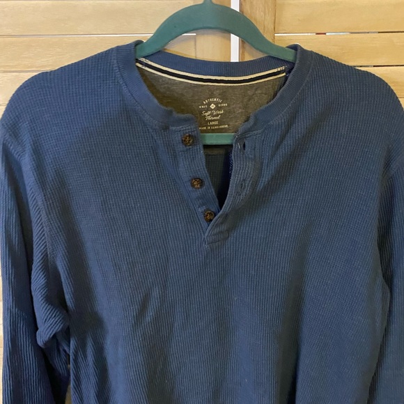 Men’s Blue Maker’s Mark Henley Long sleeve Size LARGE - Picture 2 of 5